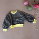 チャコールグレー | バイカラーバックネームつき 薄手モックネックトレーナー | ブランシェス