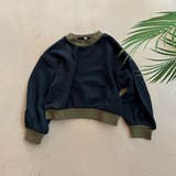 ブラック | バイカラーバックネームつき 薄手モックネックトレーナー | ブランシェス