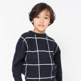 ブラック | 【洗濯機で洗える】ロゴ/チェックウォッシャブルニット | ブランシェス