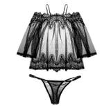 セクシー雑貨 透けるオフショルダードレス＆Tバックショーツセット | bright wrist  | 詳細画像4 