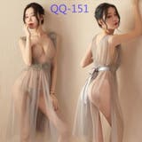 セクシー雑貨 ロング丈前開きエレガントランジェリー(ベージュ) | bright wrist  | 詳細画像2 