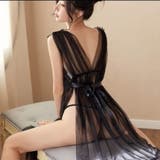 セクシー雑貨 ロング丈前開きエレガントランジェリー(ブラック) | bright wrist  | 詳細画像8 