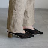 メッシュ ミュール パンプス ポインテッド ウッド調ヒール KK1584 | Brignton | 詳細画像11