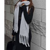 グレー | フリンジニットスカーフesutoreja マフラー スタイルアップ | BUYSENSE