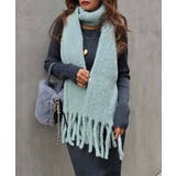 ミント | フリンジニットスカーフesutoreja マフラー スタイルアップ | BUYSENSE