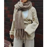 ベージュ | フリンジニットスカーフesutoreja マフラー スタイルアップ | BUYSENSE