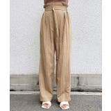 ベージュ | ハイウエストベルトデザインパンツ esutoreja ボトム | BUYSENSE