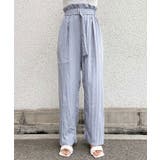 ブルー | ハイウエストベルトデザインパンツ esutoreja ボトム | BUYSENSE