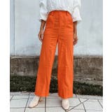 オレンジ | センターステッチカラーストレートパンツ esutoreja ボトム | BUYSENSE