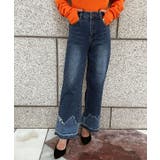 ブルー | ヘムデザインストレートデニム esutoreja ボトム | BUYSENSE