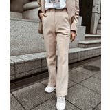 ベージュ | ハイウエストシンプルスラックス esutoreja ボトム | BUYSENSE
