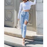 ダメージテーパードデニム esutoreja ボトム | BUYSENSE | 詳細画像2