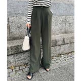カーキ | センタープレスワイドパンツ esutoreja ボトム | BUYSENSE