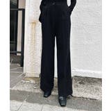 ブラック | センタープレスワイドパンツ esutoreja ボトム | BUYSENSE