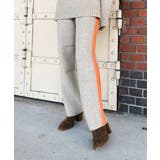 オレンジ | ラインニットパンツ esutoreja ボトム | BUYSENSE