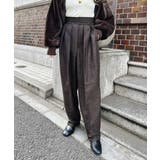 ブラウン | ウエストデザインワイドパンツ esutoreja ボトム | BUYSENSE