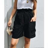 ブラック | ギャザーショートパンツ esutoreja ボトム レディース トレンド | BUYSENSE