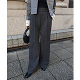 チャコール | ハイウエストタックワイドパンツesutoreja ボトム スタイルアップ | BUYSENSE