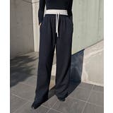 ブラック | レイヤードワイドパンツesutoreja ボトム スタイルアップ | BUYSENSE