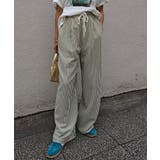 グリーン | ストライプワイドパンツesutoreja ボトム スタイルアップ | BUYSENSE