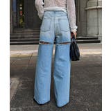 ライトブルー | バックカットアウトデニムesutoreja ボトム スタイルアップ | BUYSENSE