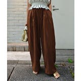 ブラウン | タフタ2タックワイドパンツesutoreja ボトム スタイルアップ | BUYSENSE