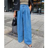 ブルー | 2タックバルーンワイドデニムesutoreja パンツ スタイルアップ | BUYSENSE
