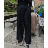 ブラック | パイピング2タックワイドパンツesutoreja ボトム スタイルアップ | BUYSENSE