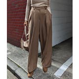ブラウン | パイピング2タックワイドパンツesutoreja ボトム スタイルアップ | BUYSENSE
