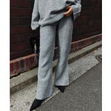 グレー | ミックスニットフレアパンツesutoreja ボトム スタイルアップ | BUYSENSE