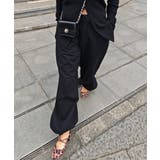 ブラック | 2wayヘムワイドスリットパンツesutoreja ボトム スタイルアップ | BUYSENSE