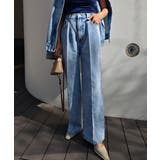 ライトブルー | センタープレスワイドデニムesutoreja ボトム スタイルアップ | BUYSENSE