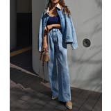 センタープレスワイドデニムesutoreja ボトム スタイルアップ | BUYSENSE | 詳細画像2 