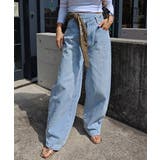 ライトブルー | スタッズカーブデニムパンツesutoreja ボトム スタイルアップ | BUYSENSE