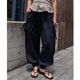 ブラック | サイドリボンカーゴパンツesutoreja ボトム スタイルアップ | BUYSENSE