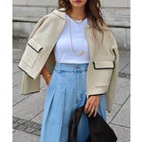 アイボリー | ダブルジップニットブルゾンesutoreja カーディガン スタイルアップ | BUYSENSE