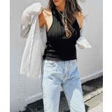 ブラック | フリルナックノースリーブトップス esutoreja カットソー | BUYSENSE