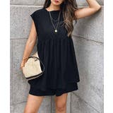 ブラック | スリーブレストップスesutoreja カットソー レディース トレンド | BUYSENSE