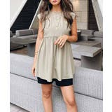 ベージュ | スリーブレストップスesutoreja カットソー レディース トレンド | BUYSENSE
