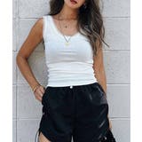 ホワイト | チュールトリムリブタンクトップesutoreja カットソー レディース | BUYSENSE