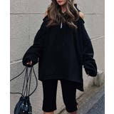 ブラック | オープンショルダーフーディesutoreja カットソー スタイルアップ | BUYSENSE