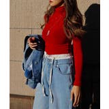 レッド | ベーシックタートルネックトップスesutoreja カットソー スタイルアップ | BUYSENSE