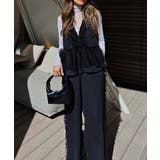 Vネックチュールフリルベストesutoreja カットソー スタイルアップ | BUYSENSE | 詳細画像2 