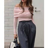 ピンク | オフショルダーニットトップスesutoreja カットソー スタイルアップ | BUYSENSE