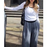 アイボリー | レイヤードロングスリーブトップスesutoreja カットソー スタイルアップ | BUYSENSE