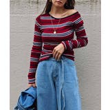 レッド | ワンショルダーボーダートップスesutoreja カットソー スタイルアップ | BUYSENSE