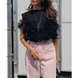 ブラック | チュールタンクトップesutoreja カットソー スタイルアップ | BUYSENSE
