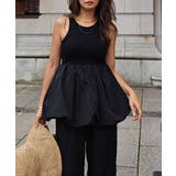 ブラック | バルーンタンクトップesutoreja カットソー スタイルアップ | BUYSENSE
