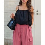 ブラック | ショートバルーンキャミソールesutoreja カットソー スタイルアップ | BUYSENSE