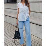 シャーリングリボンブラウスesutoreja カットソー スタイルアップ | BUYSENSE | 詳細画像3 